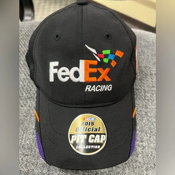NEW W/TAGS NASCAR Denny Hamlin #11 FedEx Racing Black Cap Joe Gibbs - Picture 1 of 8